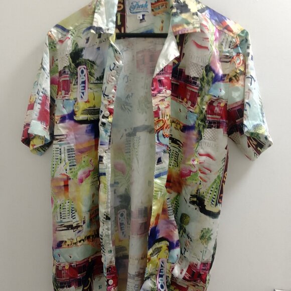 Fresh Prints Of Bel-Air, Men's Short Sleeved Buttoned Top - Picture 1 of 6